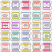 Study Courses Binder Divider Tab Student Index Tab シール (正面)