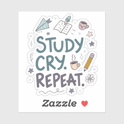Study Cry Repeat | 共感できる学生ステッカー シール (シート)