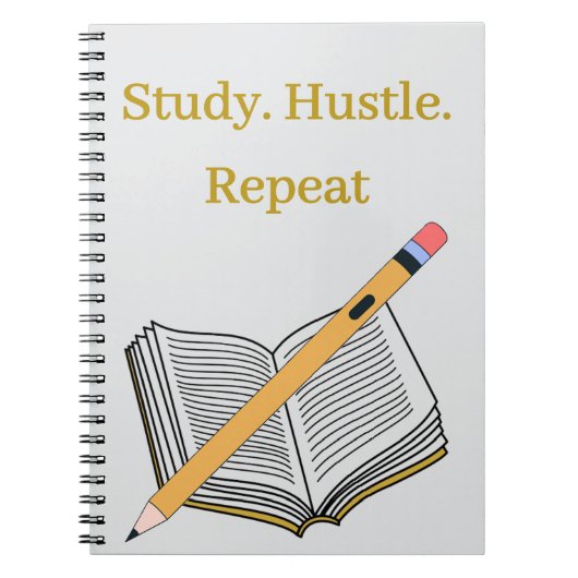 Study. Hustle. Repeat - オリジナルスパイラルノート ノートブック (正面)