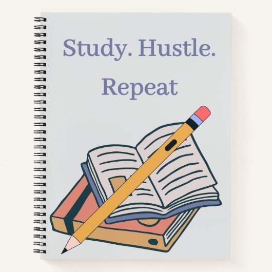 Study. Hustle. Repeat. – オリジナルスパイラルノート ノートブック (正面)