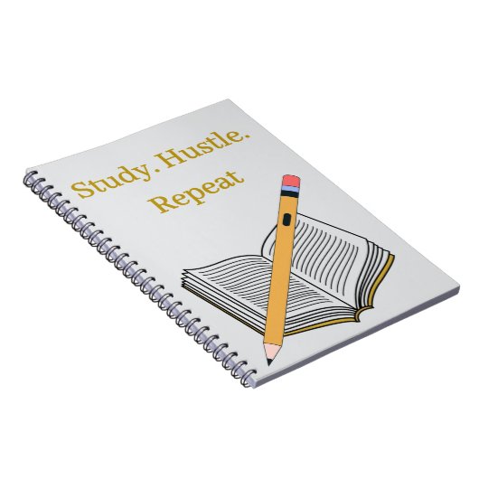 Study. Hustle. Repeat – Custom Spiral Notebook ノートブック (右側)