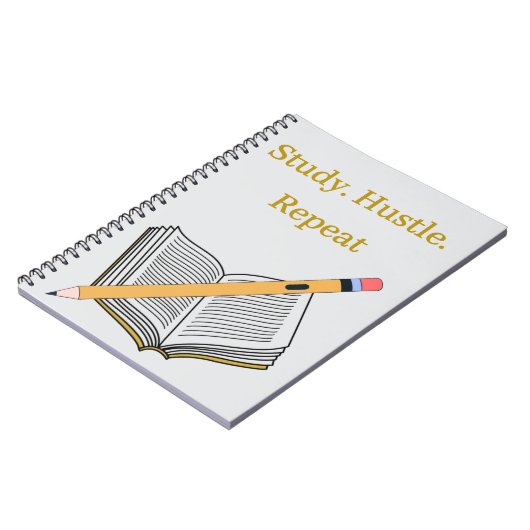 Study. Hustle. Repeat – Custom Spiral Notebook ノートブック (左側)