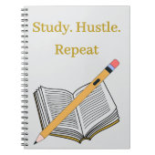 Study. Hustle. Repeat – Custom Spiral Notebook ノートブック (正面)