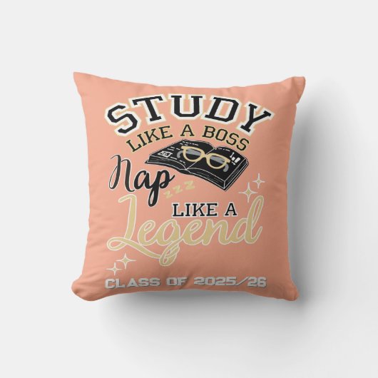 Study Like a Boss, Nap Like a Legend, College gift クッション (正面)