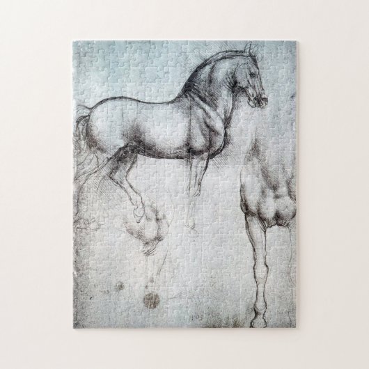 Study of Horse, Leonardo da Vinci ジグソーパズル (縦)