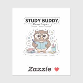 Study Owl Sticker – Cute Study Buddy Always シール