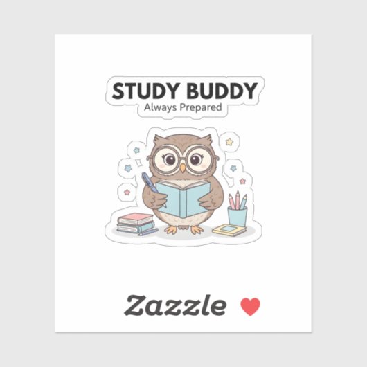 Study Owl Sticker – Cute Study Buddy Always シール (シート)