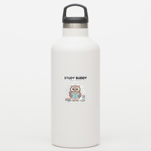 Study Owl Sticker – Cute Study Buddy Always シール (ウォーターボトル)