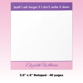 Stuff I will forget name pink purple ノートパッド