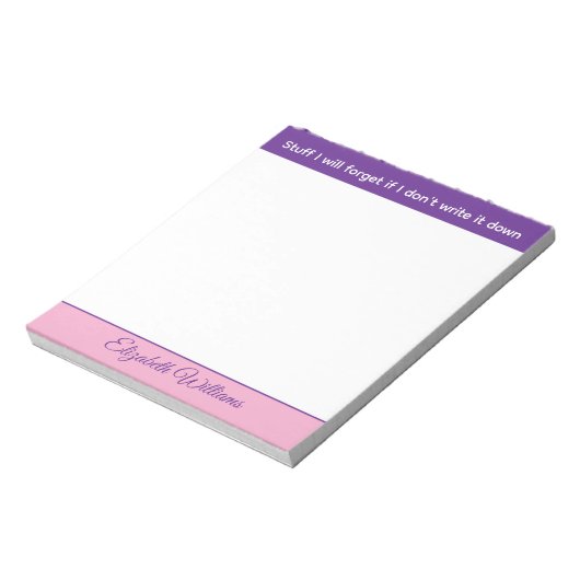 Stuff I will forget name pink purple ノートパッド (回転)