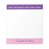 Stuff I will forget name pink purple ノートパッド (正面)