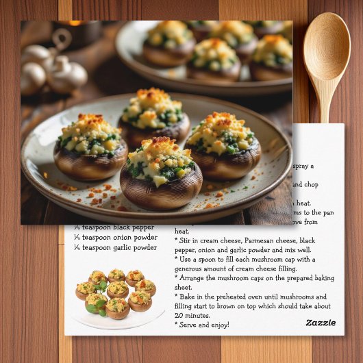 Stuffed Mushroom Recipe Card ポストカード