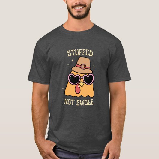 Stuffed Not Swole Thanksgiving Fitness Funny Retro Tシャツ (正面)