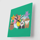 Stuffed Toys  スクエア壁時計 (傾斜)