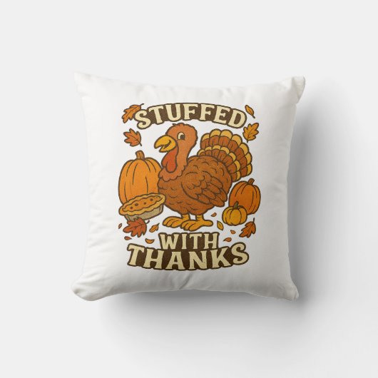 Stuffed With Thanks Thanksgiving クッション (正面)
