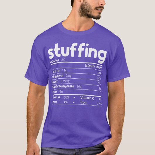 Stuffing Food Nutrition Facts Funnyhanksgiving vin Tシャツ (正面)