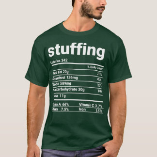 Stuffing Nutrition Facts Thanksgiving Costume 1 Tシャツ
