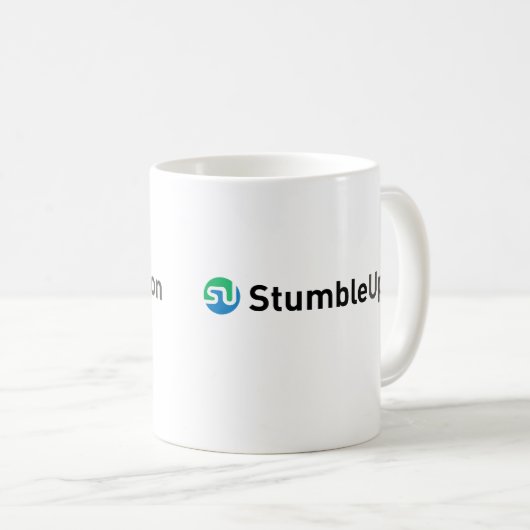 StumbleUponの公式のロゴ コーヒーマグカップ (正面右)