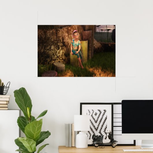 Stump Daz Studio Digital Artで休息 ポスター (ホームオフィス)