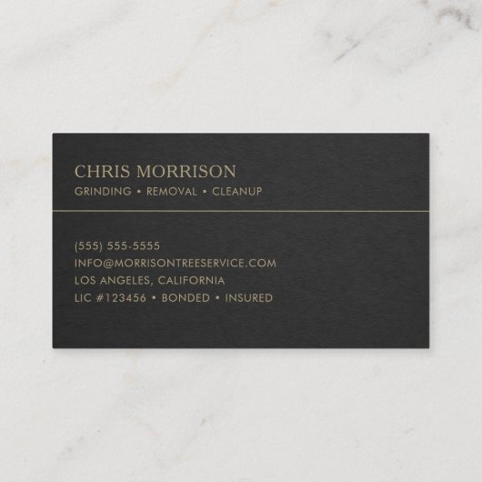 Stump Grinding Business Card 名刺 (裏面)