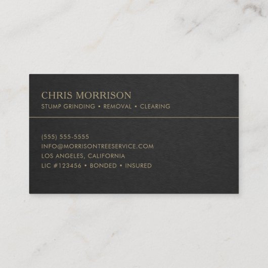 Stump Removal Business Card 名刺 (裏面)