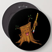 Stumpyボタンの(巨大な)黒 缶バッジ (正面&裏面)