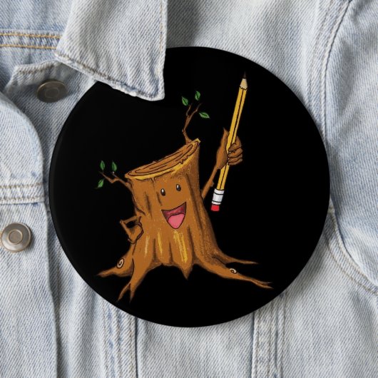 Stumpyボタンの(巨大な)黒 缶バッジ (インサイチュ)