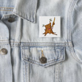 Stumpyボタンの(正方形の)白 缶バッジ (インサイチュ)