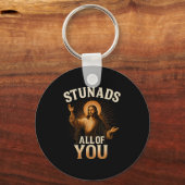 Stunads All Of You Jesus おもしろい Silhouette Sarcasti キーホルダー (正面)