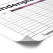 stundenplan，タイムテーブル，スケジュール，ポスター，ドイツ語po ポスター (角)