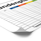 stundenplan，タイムテーブル，スケジュール，ポスター，ドイツ語po ポスター (角)