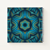 Stunning Abstract Blue and Yellow Mandala Art ノートブック (裏面)