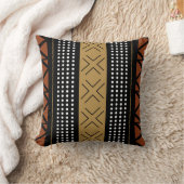 Stunning African Bogolan Inspired Throw Pillow クッション (ブランケット)