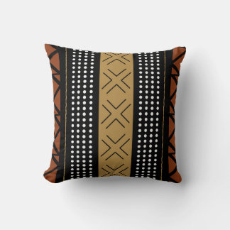 Stunning African Bogolan Inspired Throw Pillow クッション