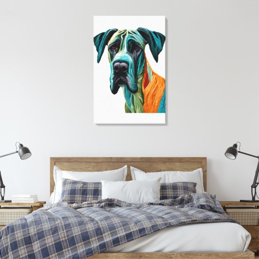 Stunning artistic Great Dane artwork キャンバスプリント (インサイチュ (寝室))