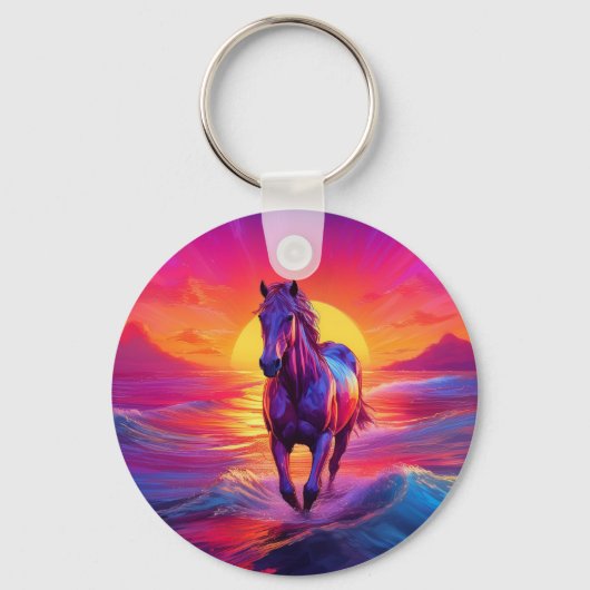 Stunning Artwork of Horse at Sunset キーホルダー (正面)