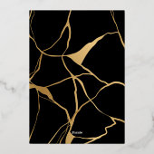 Stunning Black and Gold Kintsugi 箔招待状 (裏面)