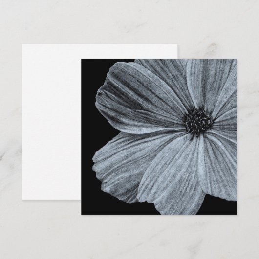 Stunning Black and White Floral Greeting Card (正面/裏面)