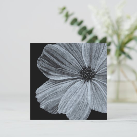 Stunning Black and White Floral Greeting Card (スタンド正面)