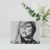 Stunning Brigitte Bardot B&W Portrait Postcard ポストカード (スタンド正面)