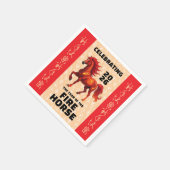 Stunning Chinese Year of the Fire Horse 2026 スタンダードカクテルナプキン (角)