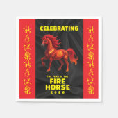 Stunning Chinese Year of the Fire Horse 2026 スタンダードカクテルナプキン (正面)