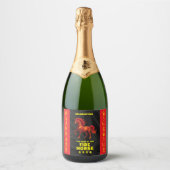 Stunning Chinese Year of the Fire Horse 2026 スパークリングワインラベル (正面)