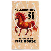 Stunning Chinese Year of the Fire Horse 2026 スモールペーパーバッグ (裏面)