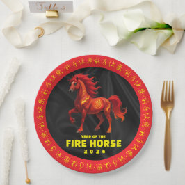 Stunning Chinese Year of the Fire Horse 2026 ペーパープレート