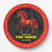 Stunning Chinese Year of the Fire Horse 2026 ペーパープレート (正面)