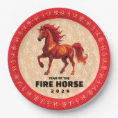 Stunning Chinese Year of the Fire Horse 2026 ペーパープレート (正面)