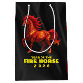 Stunning Chinese Year of the Fire Horse 2026 ミディアムペーパーバッグ (正面)