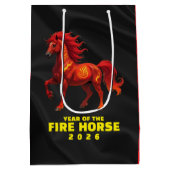 Stunning Chinese Year of the Fire Horse 2026 ミディアムペーパーバッグ (裏面)