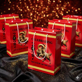 Stunning Chinese Year of the Fire Horse 2026 ミディアムペーパーバッグ